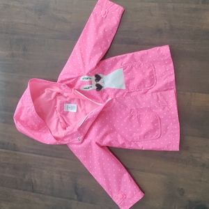 Carter's Toddler 3T pink with white pocka dots rain coat
